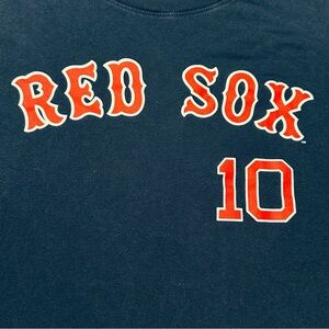 Genuine Merchandise Red Sox Navy  tee, #10 SHORT, Youth  XL (14-16)